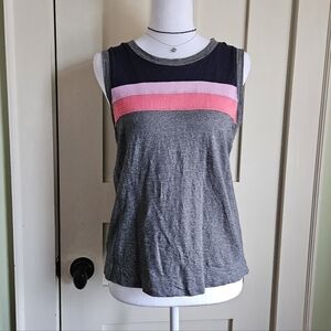 Evereve Gray and Pink Colorblock Tank Top